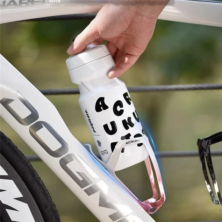 ACRUNU Bike Bottle Holder Bracket Road Bicycle Water Bottle Cage Cycling Accessory - Titanium+Silver