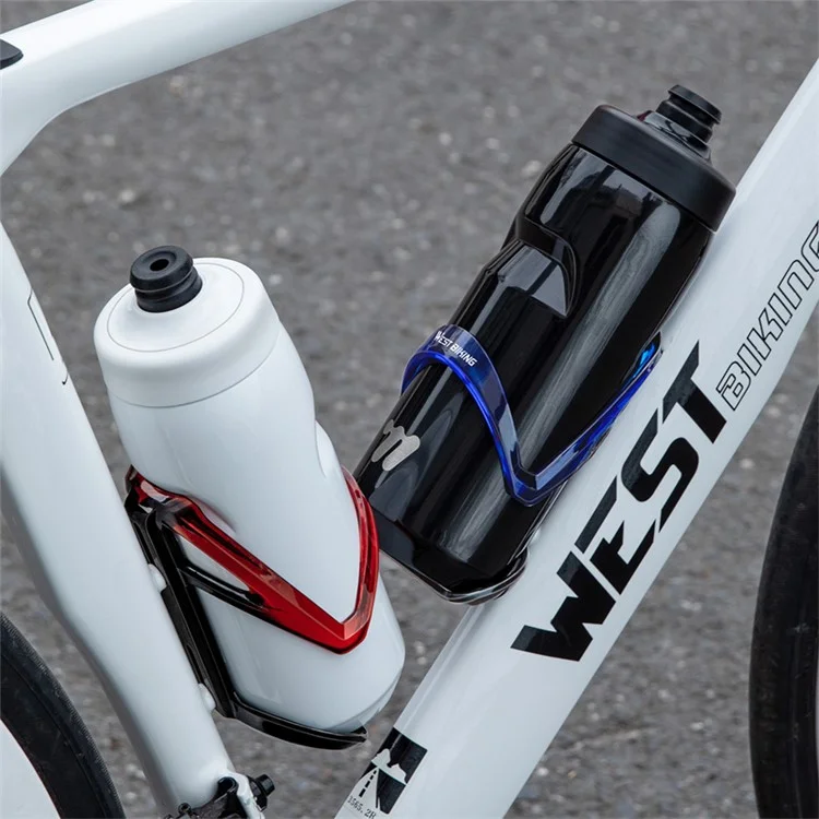 WEST BIKING YP0704048 Bike Water Bottle Cage Road Mountain Bicycle Cycling Bottle Holder with Hex Wrench - Gradient Red