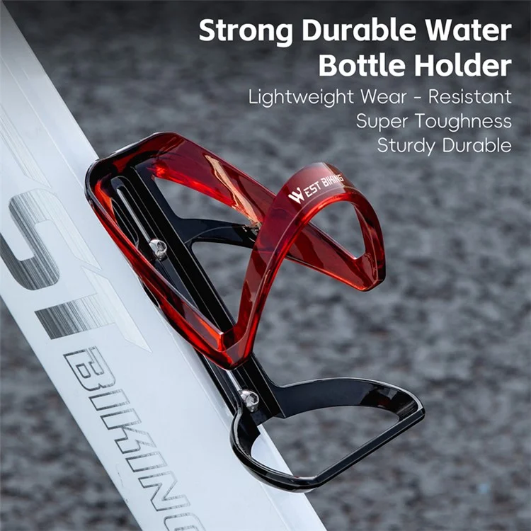 WEST BIKING YP0704048 Bike Water Bottle Cage Road Mountain Bicycle Cycling Bottle Holder with Hex Wrench - Gradient Red