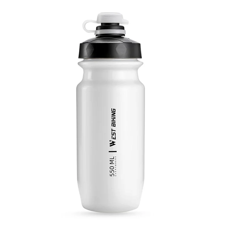 WEST BIKING 550ML Bottiglia d'Acqua Antiperditaper Ciclismo per Bici da Strada e Montagna (Senza BPA, No FDA) - Bianco