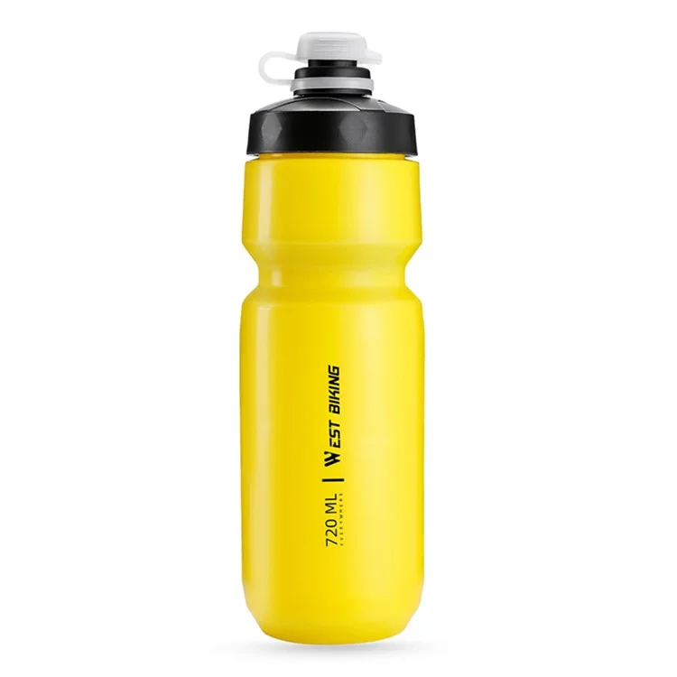 WEST BIKING YP0721055 Bottiglia d'acqua da 720 ml per bicicletta da strada e mountain bike Borraccia a prova di perdite (senza BPA, no FDA) - Giallo