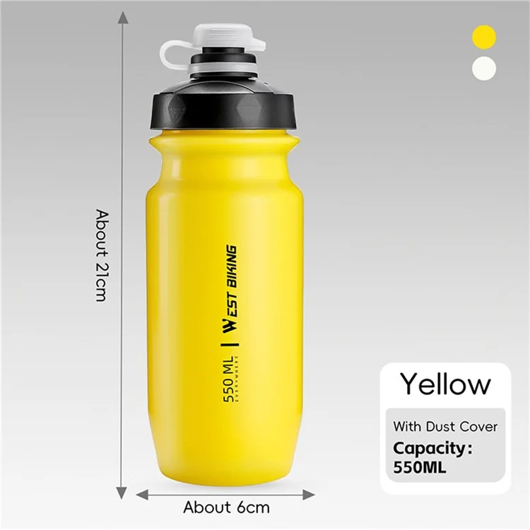 WEST BIKING YP0721055 Bottiglia d'acqua da 720 ml per bicicletta da strada e mountain bike Borraccia a prova di perdite (senza BPA, no FDA) - Giallo