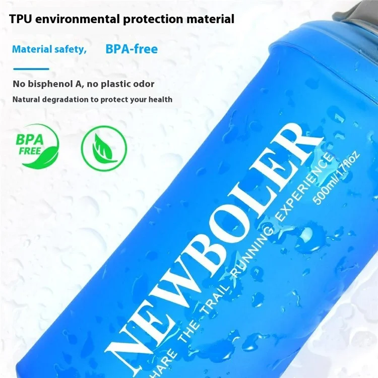 Garrafa de Água Dobrável NEWBOLER BIKF-BOT217 500ml para Maratona, Corrida e Hidratação Manual (Sem BPA, Sem FDA)