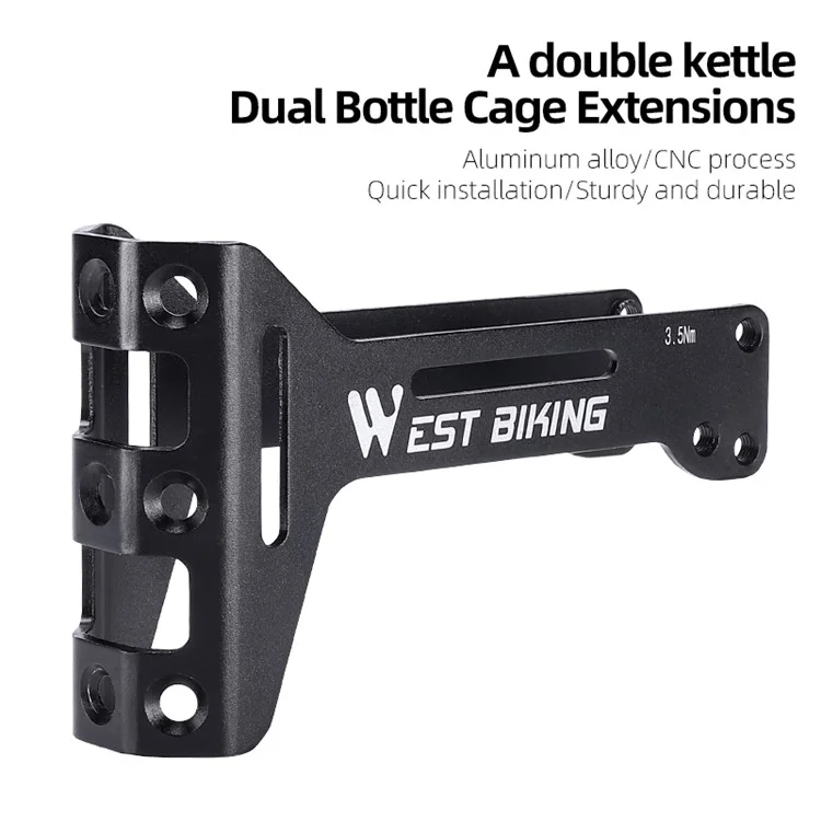 WEST BIKING YP0719305 Portaborraccia multifunzione per bicicletta Adattatore per montaggio su sella Porta borraccia con angolo regolabile