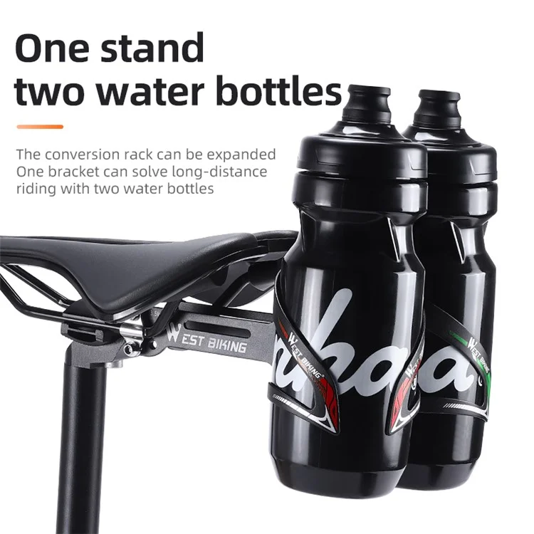 WEST BIKING YP0719305 Portaborraccia multifunzione per bicicletta Adattatore per montaggio su sella Porta borraccia con angolo regolabile