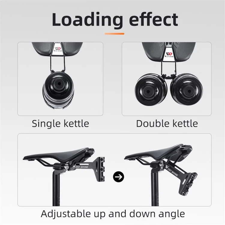 WEST BIKING YP0719305 Portaborraccia multifunzione per bicicletta Adattatore per montaggio su sella Porta borraccia con angolo regolabile