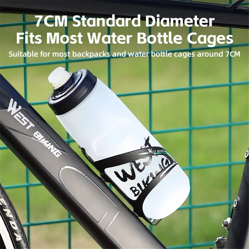 WEST BIKING YP0721041 620ML PP+Silicone Outdoor Water Bottle (BPA Free, without FDA Certification) - Transparent / White