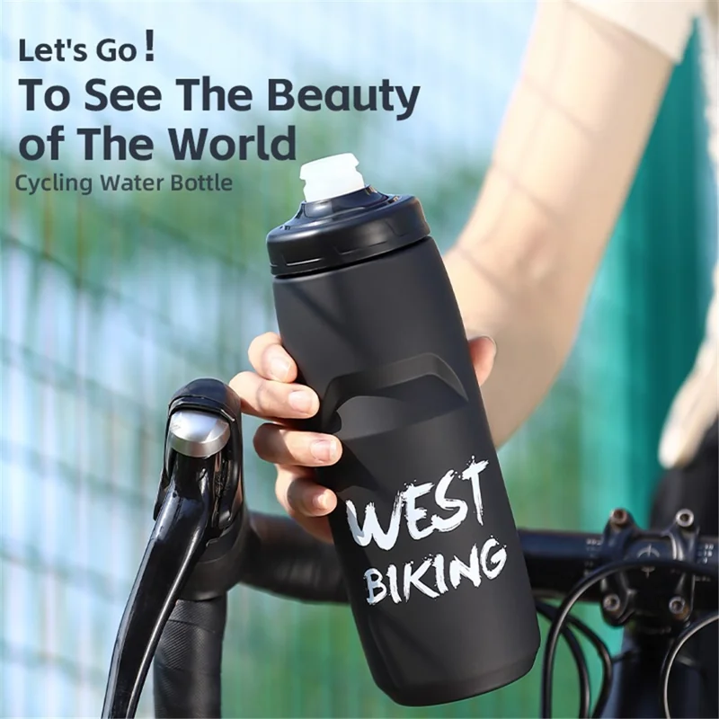 WEST BIKING YP0721041 620ML PP+Silicone Outdoor Water Bottle (BPA Free, without FDA Certification) - Transparent / White