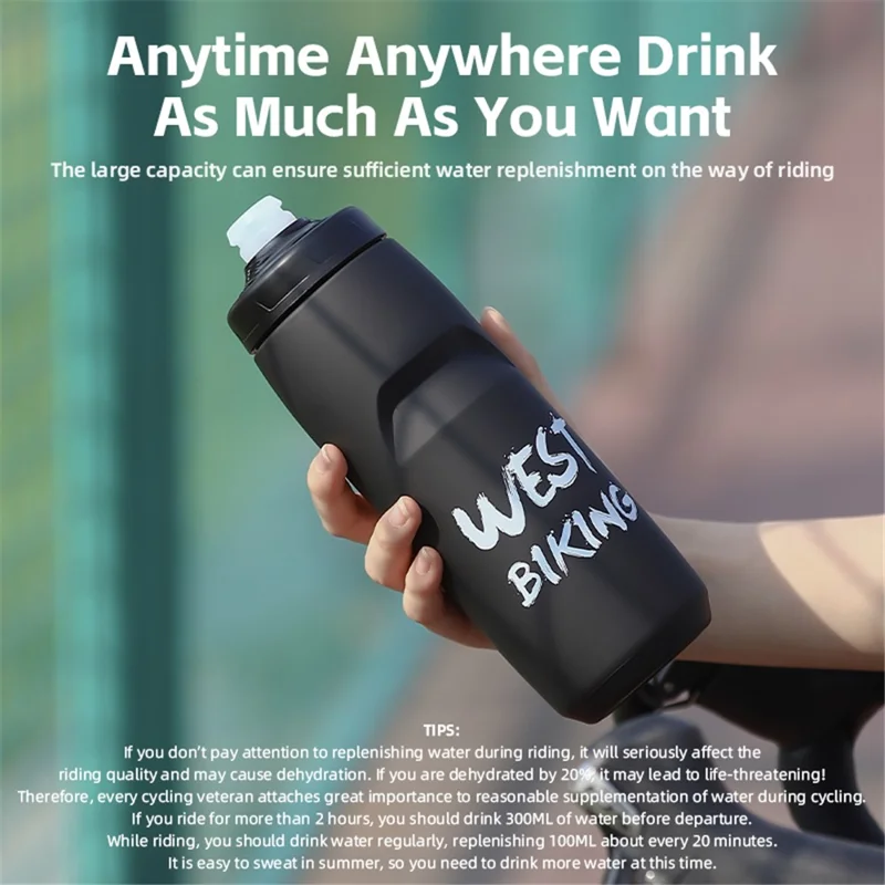 WEST BIKING YP0721041 620ML PP+Silicone Outdoor Water Bottle (BPA Free, without FDA Certification) - Transparent / White