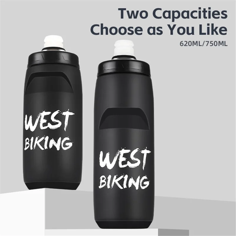 WEST BIKING YP0721041 620ML PP+Silicone Outdoor Water Bottle (BPA Free, without FDA Certification) - Transparent / White