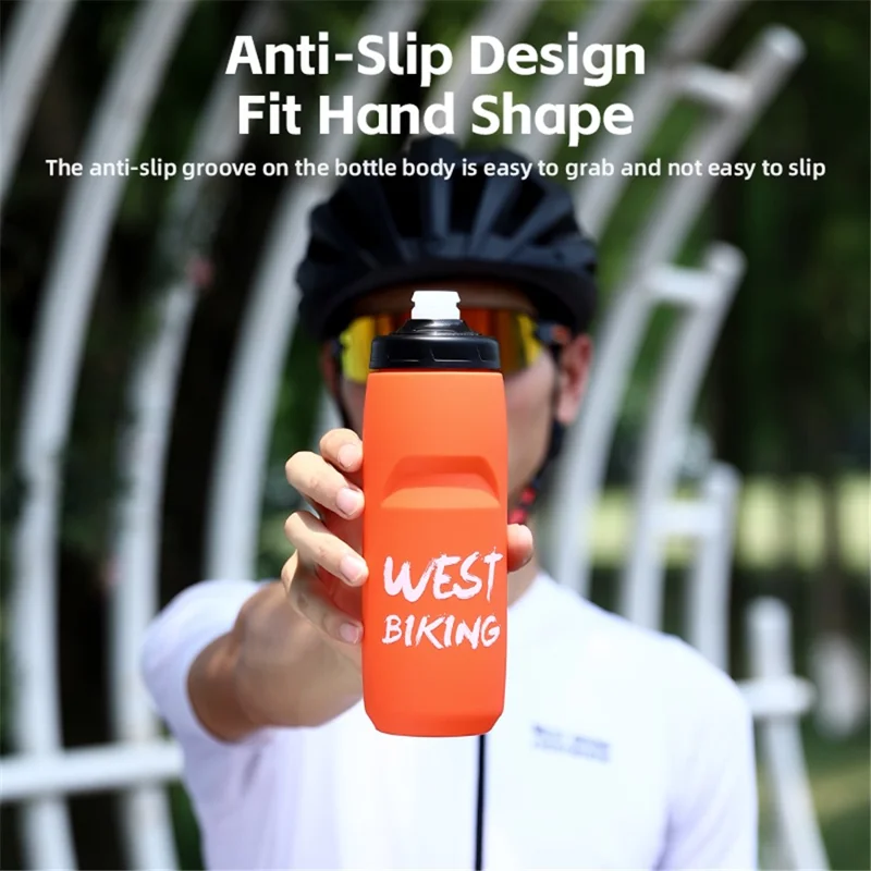 WEST BIKING YP0721041 620ML PP+Silicone Outdoor Water Bottle (BPA Free, without FDA Certification) - Transparent / White
