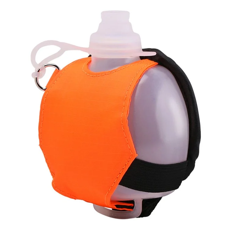 Botella de Agua Deportiva con Mango para Muñeca, Mini, Manos Libres para Correr, Gimnasio (Sin BPA, Sin Certificado FDA) - Naranja Fluorescente