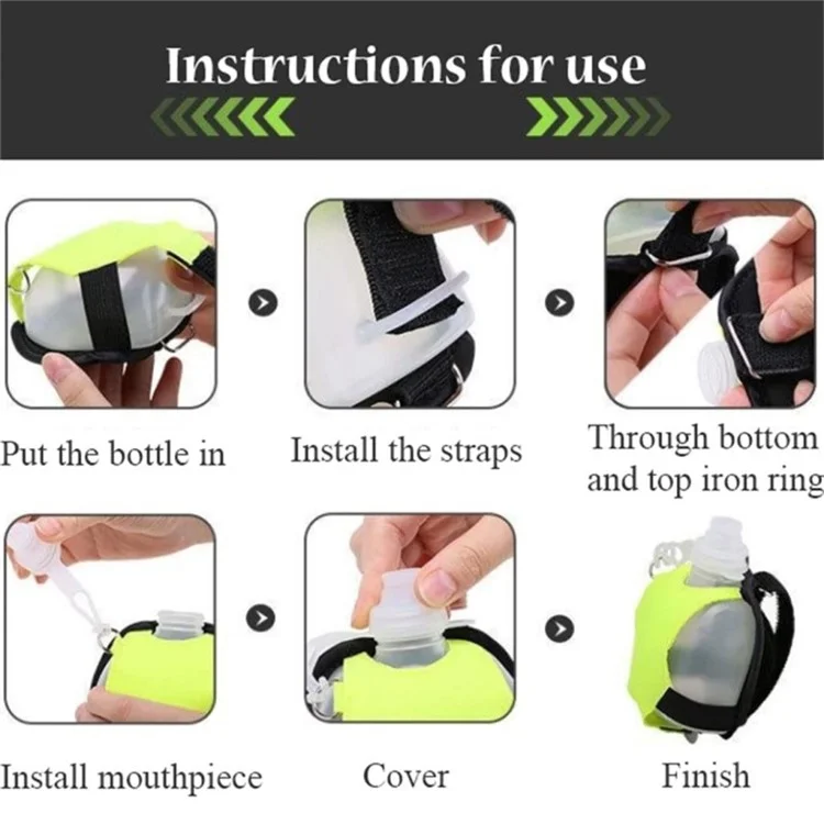 Botella de Agua Deportiva con Mango para Muñeca, Mini, Manos Libres para Correr, Gimnasio (Sin BPA, Sin Certificado FDA) - Naranja Fluorescente