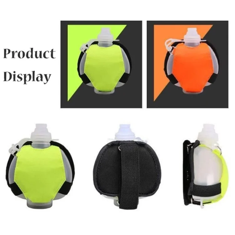 Botella de Agua Deportiva con Mango para Muñeca, Mini, Manos Libres para Correr, Gimnasio (Sin BPA, Sin Certificado FDA) - Naranja Fluorescente