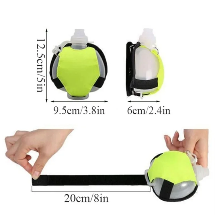 Botella de Agua Deportiva con Mango para Muñeca, Mini, Manos Libres para Correr, Gimnasio (Sin BPA, Sin Certificado FDA) - Naranja Fluorescente