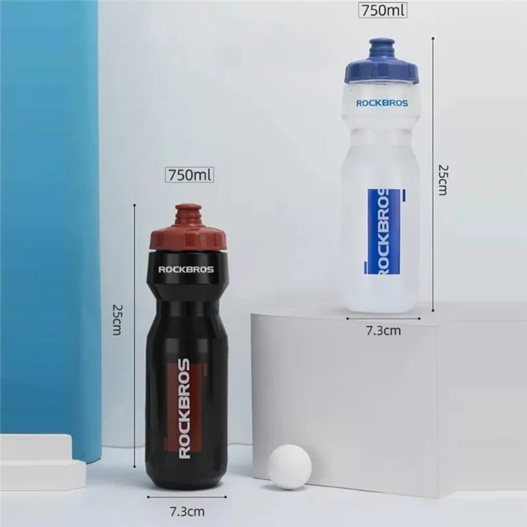 Бутылка для воды ROCKBROS DCBT69TB 750 мл, из PP5, спортивная, с механизмом сжатия (без сертификата FDA, не содержит BPA) - Красная