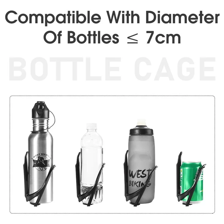 WEST BIKING YP0704043 Bicycle Water Bottle Cage PC+Fiberglass Bike Bottle Mount Bracket - Purple