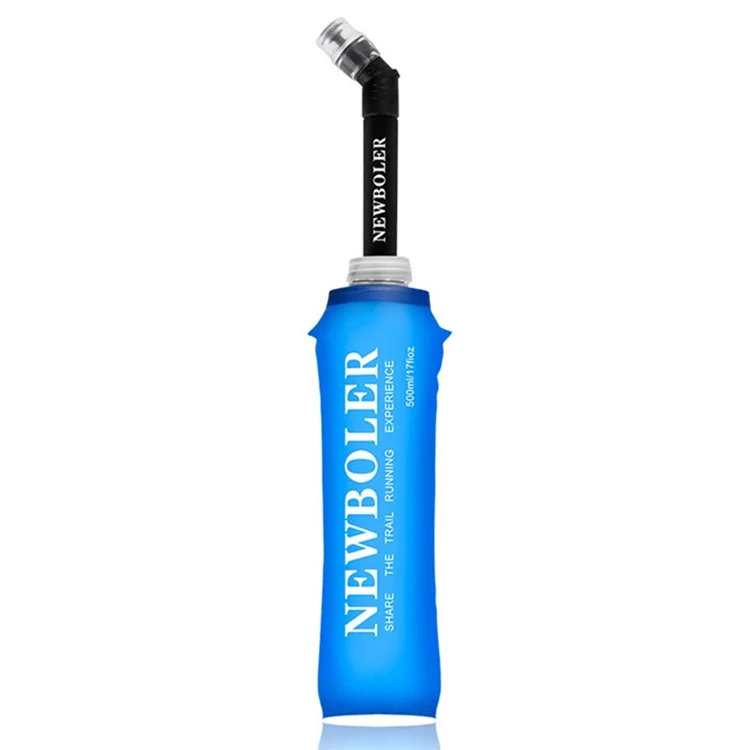 NEWBOLER RUN041 500ML Water Bottle Sports Soft TPU Flask with Straw (BPA-Free, NO FDA Certified)