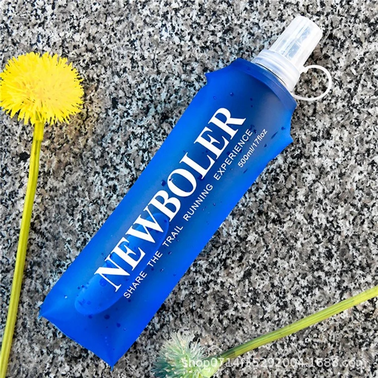 NEWBOLER RUN041 500ML Water Bottle Sports Soft TPU Flask with Straw (BPA-Free, NO FDA Certified)