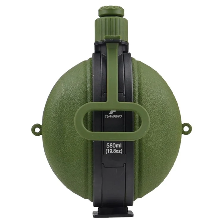 580ml Collapsible Silicone Water Bottle with Compass (No FDA, BPA-Free) - Army Green