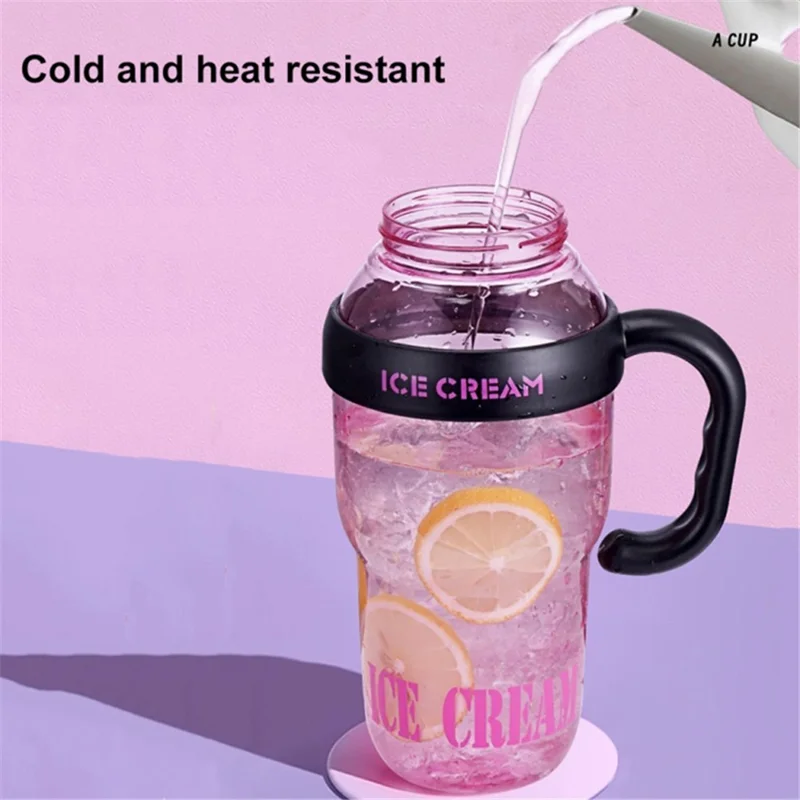 Garrafas de Água de 1200ml com Coador de Chá de Palha PP+Silicone para Ginásio Atividades ao Ar Livre (Sem FDA, Livre de BPA) - Café