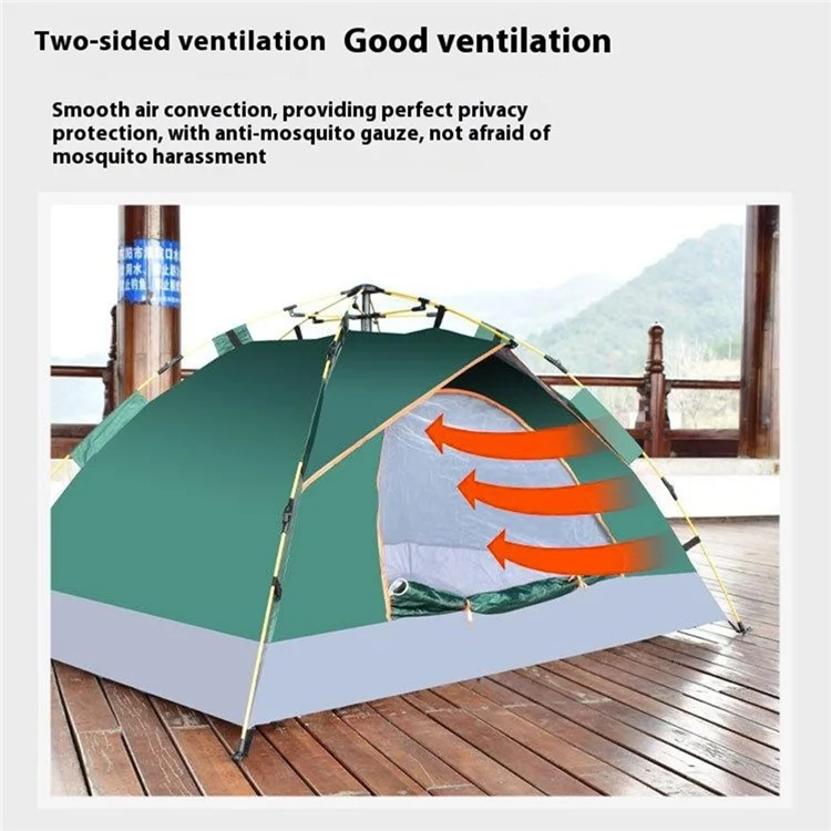 Outdoor Camping Tent Rain-proof Windproof Easy Open Automatic Tent, 200x150x110cm  - Lake Blue