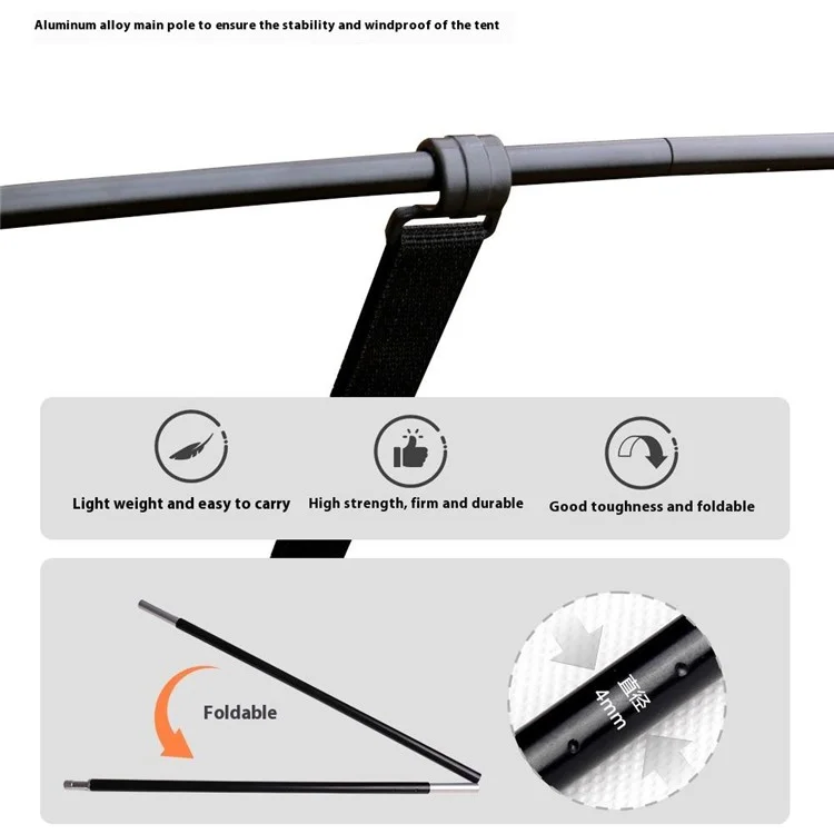 Tente de camping anti-moustiques à ouverture rapide pour une personne en polyester 210T avec tente extérieure et sac de rangement - Café