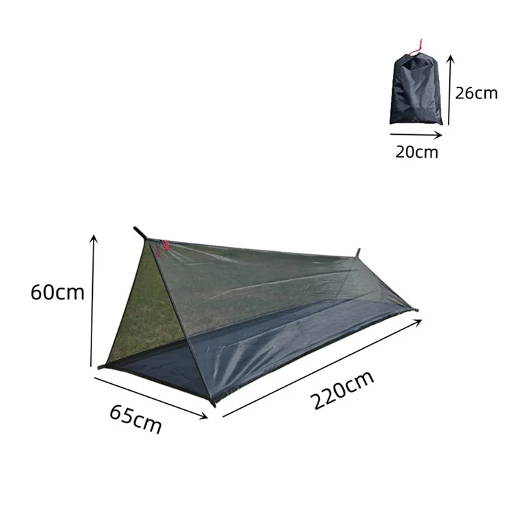 Ultralight Tent Mesh Camping Shelter No Pole Breathable Mosquito Net for Outdoor Hiking Backpacking