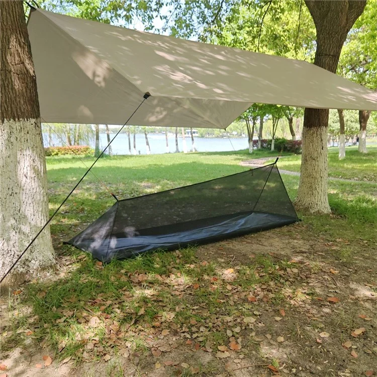 Ultralight Tent Mesh Camping Shelter No Pole Breathable Mosquito Net for Outdoor Hiking Backpacking