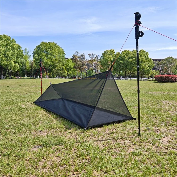 Ultralight Tent Mesh Camping Shelter No Pole Breathable Mosquito Net for Outdoor Hiking Backpacking