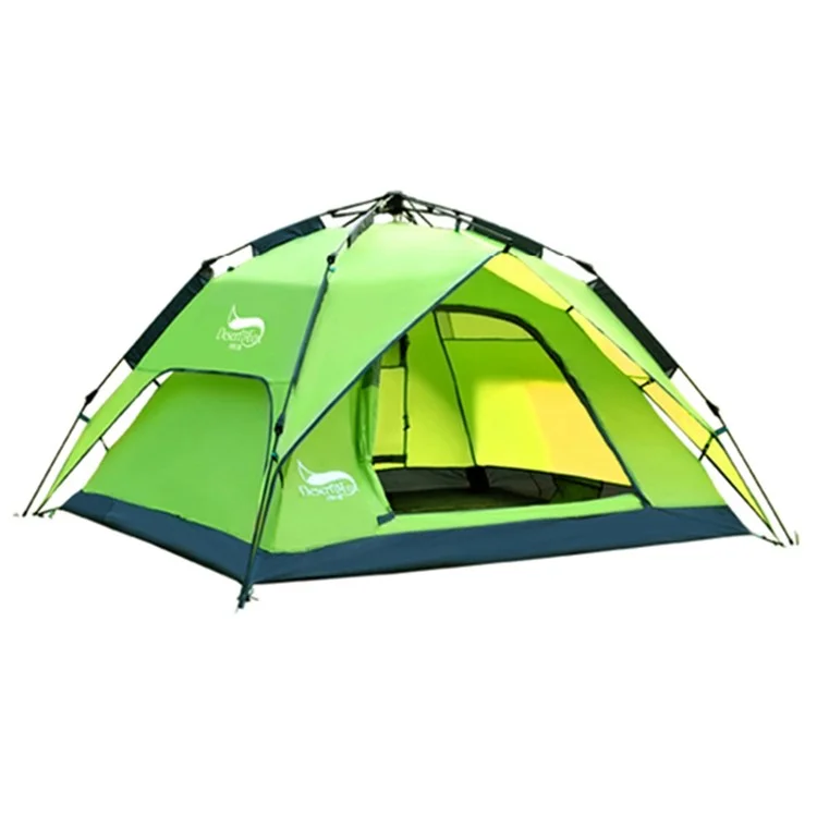 DESERT&FOX 3-4 People Outdoor Double Layer Automatic Tent Rainproof Dual Door Camping Hiking Tent - Green