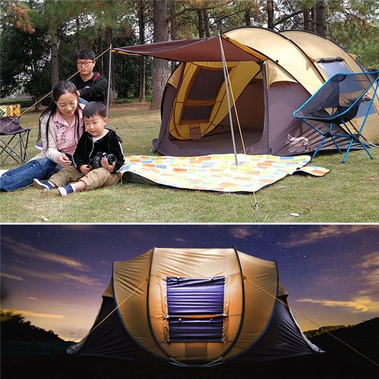 DESERT&FOX 3-4 People Outdoor Automatic Tent Rainproof Sunproof Camping Hiking Beach Tent - Grass Green/Army Green