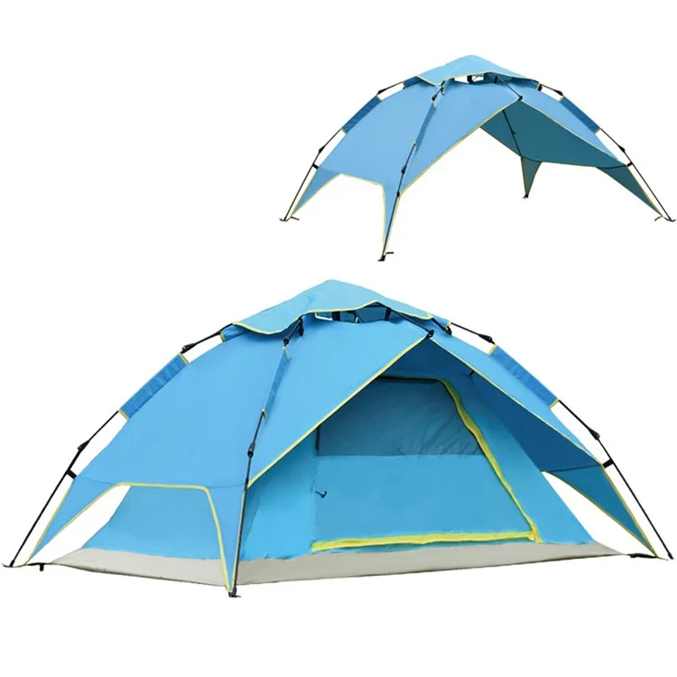 Barraca de Camping Pop Up ZP-012 para 2-3 Pessoas, Abertura Automática Instantânea, Proteção UV, para Caminhada, Praia, Abrigo Solar - Azul