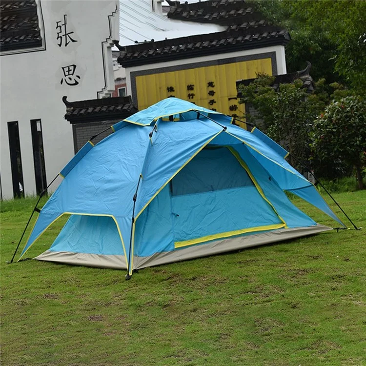 Barraca de Camping Pop Up ZP-012 para 2-3 Pessoas, Abertura Automática Instantânea, Proteção UV, para Caminhada, Praia, Abrigo Solar - Azul