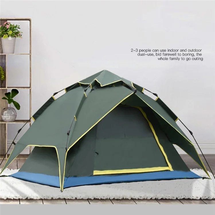 Barraca de Camping Pop Up ZP-012 para 2-3 Pessoas, Abertura Automática Instantânea, Proteção UV, para Caminhada, Praia, Abrigo Solar - Azul