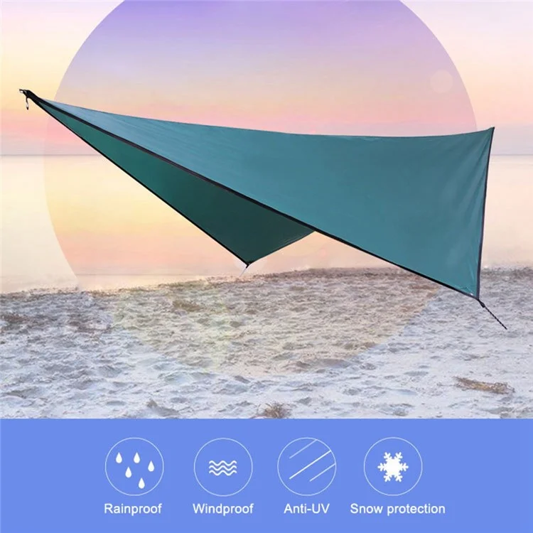 TM-0008 Camping Tarp Portable Waterproof Tent Multifunctional Awning for Outdoor Travel Hiking Picnic - Blackish Green