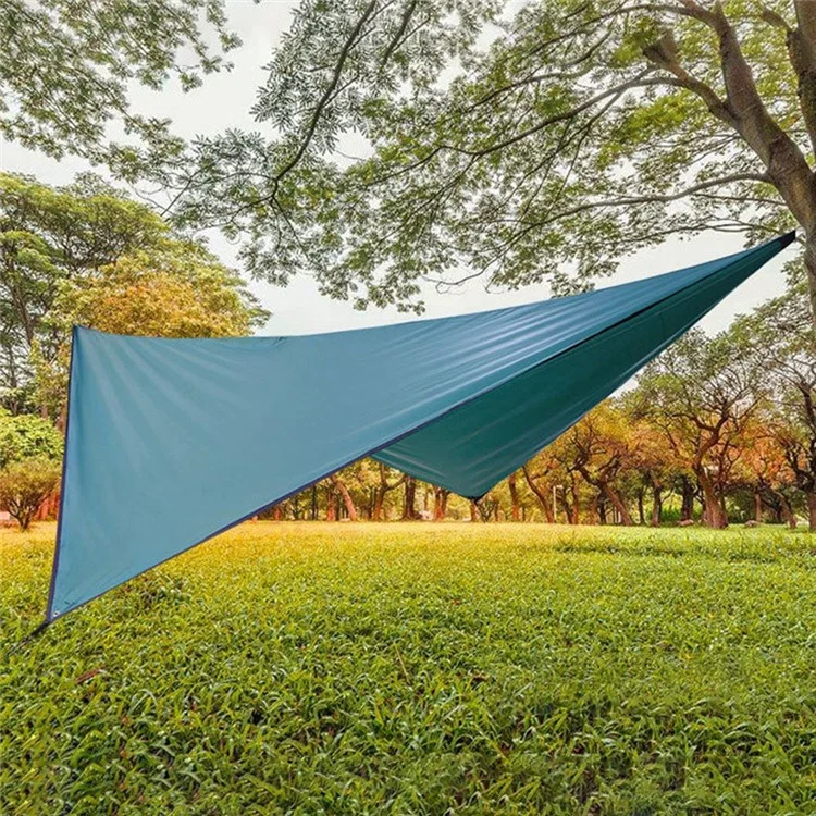 TM-0008 Tarpo de Camping Portátil Tenda à Prova D'água do Toldo Multifuncional Para Viagens ao ar Livre Piquenique - Verde Negruzco