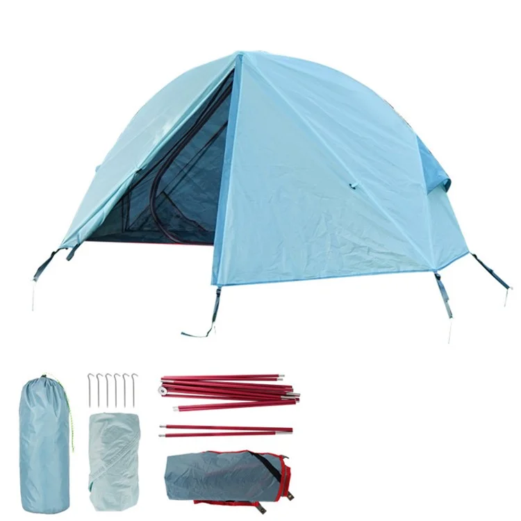 Waterproof 210D Oxford Cloth+Aluminum Alloy Pole Anti-mosquito Single Person Outdoor Camping Cot Bed Tent - Blue