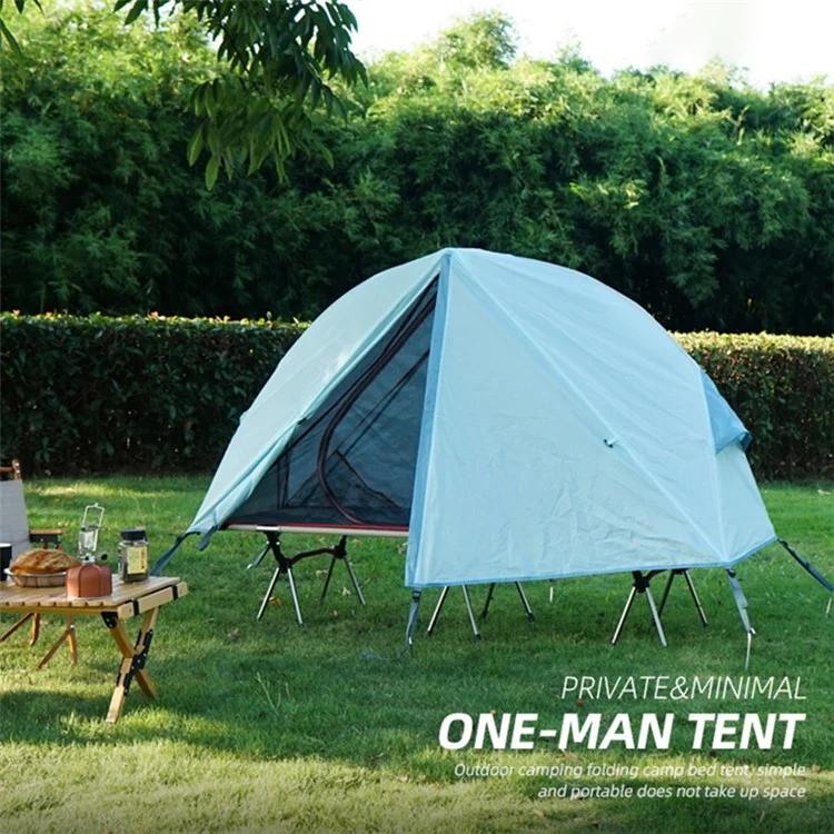 Waterproof 210D Oxford Cloth+Aluminum Alloy Pole Anti-mosquito Single Person Outdoor Camping Cot Bed Tent - Blue