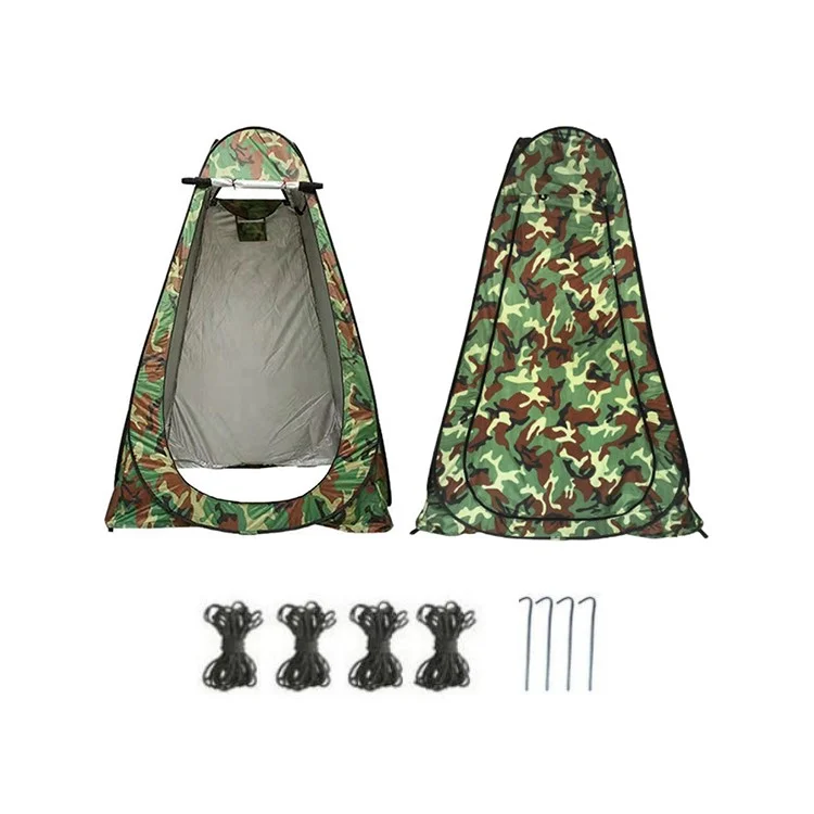 Portable Outdoor Tent Shower Toilet Dressing Room Folding Pop-Up Camping Tent for One Person, 120*120*190CM - Army Green