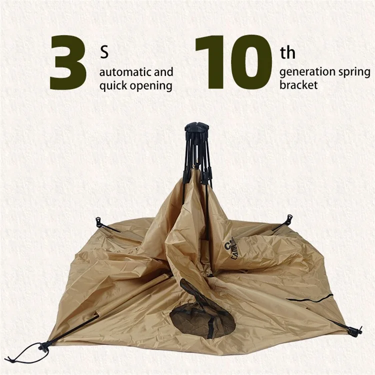 Tente pliante portable CLS pour chiens et chats en tissu Oxford - Kaki pour le camping en plein air et la randonnée