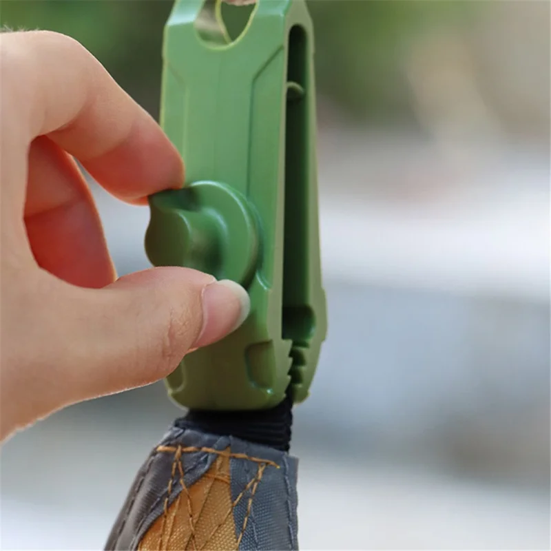 5Pcs / Set Outdoor Tent Canopy Tarp Clip Awning Windproof Fixed Buckle Clip for Camping Hiking - Green