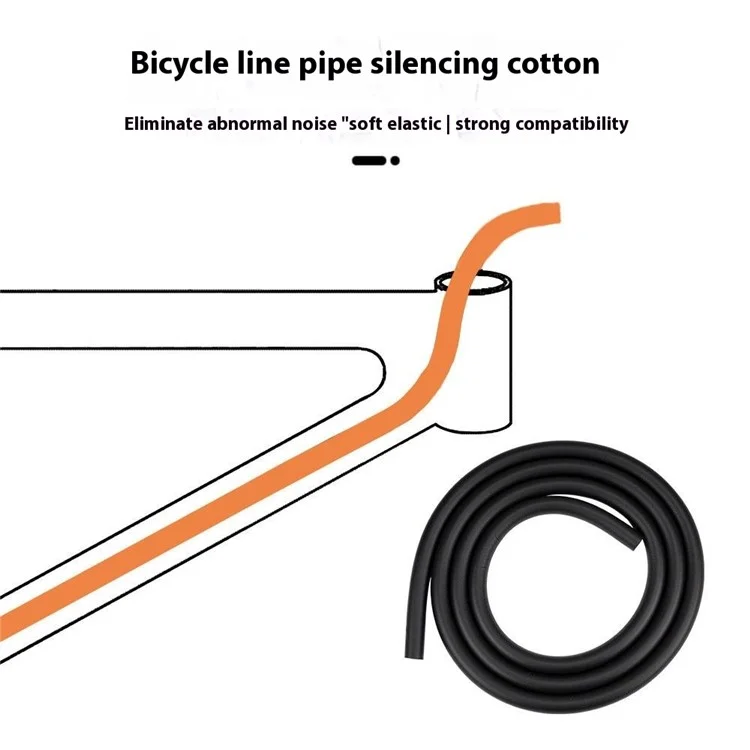 ZTTO 1.5m Bicycle Internal Cable Noise Reduction Foam Tube Anti Rattle Brake Shifter Cable Silencer - Black