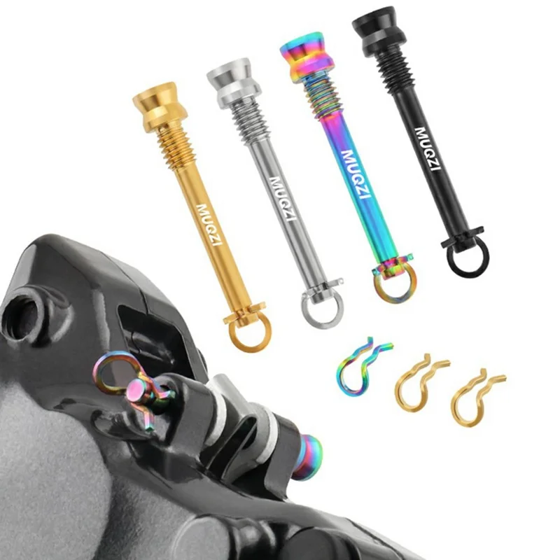 MUQZI 1 Pair XT XTR Disc Brake Caliper Titanium Alloy Pin M4 Fixed Thread Bike Brake Pad Retaining Pin with Circlips - Colorful