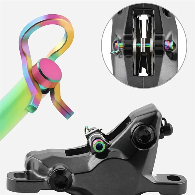 MUQZI 10 pezzi Molla di fissaggio per pastiglie del freno a disco per bicicletta Rondella Circlips Accessori per riparazione di biciclette MTB - Nero