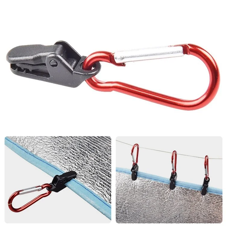 LUCKSTONE Moschettone portatile da esterno per campeggio, tenda, barbecue, tela antivento 