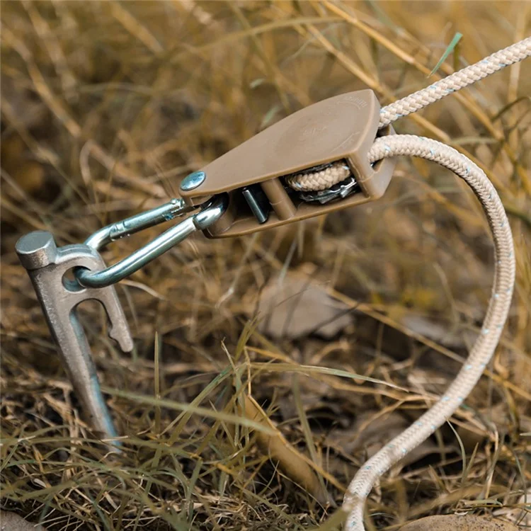 Corde D'escalade de 4 Mmx4m Camping Tente Corche à Tramage au Vent Avec Tendeur de Poulie Réglable Pour Activités de Plein Air - Kaki