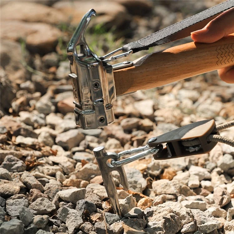 Corde D'escalade de 4 Mmx4m Camping Tente Corche à Tramage au Vent Avec Tendeur de Poulie Réglable Pour Activités de Plein Air - Kaki