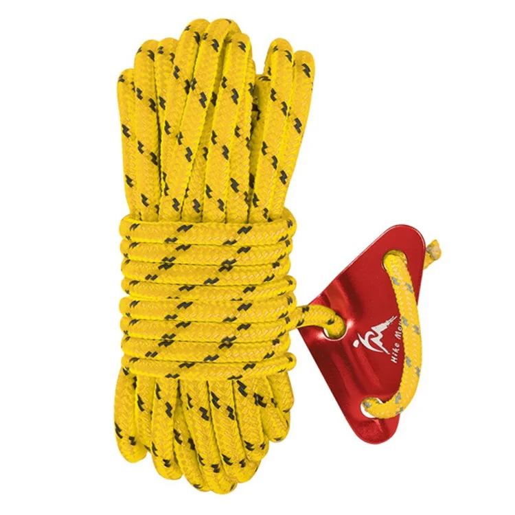 HIKE MOUNT 5mmx5m Polyester Reflective Tent Ropes Windproof Camping Cords for Outdoor Activity - Yellow / Red