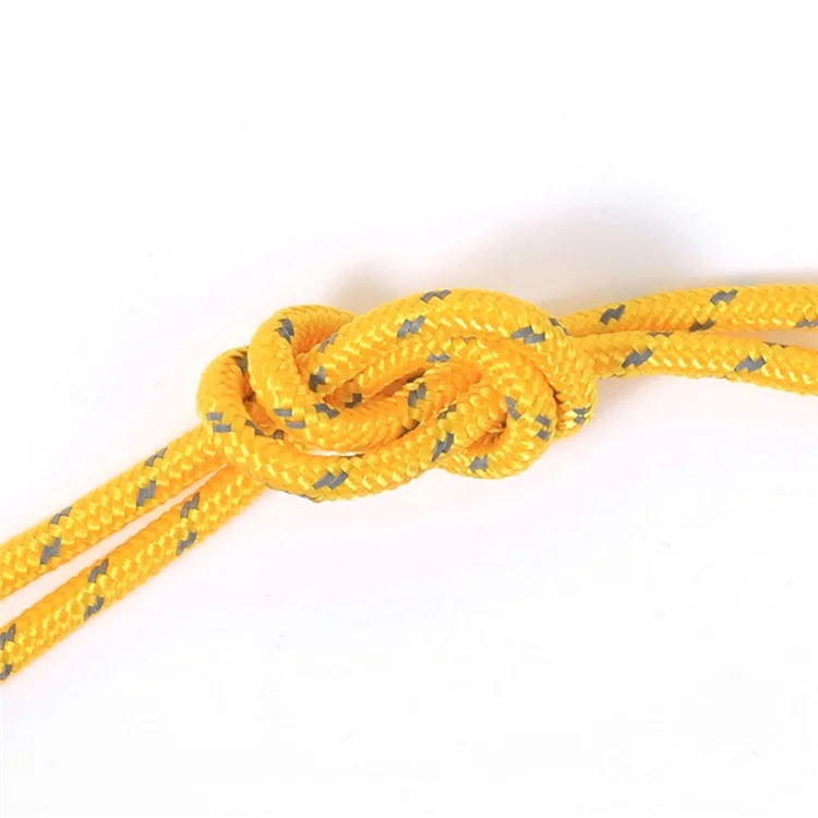 HIKE MOUNT 5mmx5m Polyester Reflective Tent Ropes Windproof Camping Cords for Outdoor Activity - Yellow / Red